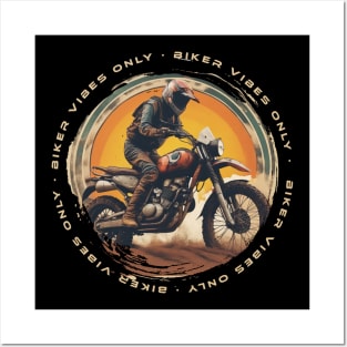 Biker vibes only motorcycle Posters and Art